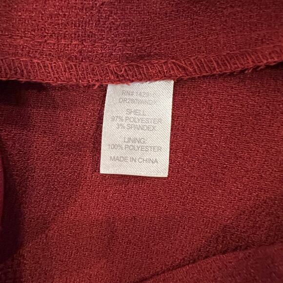 Charming Charlie Red/Maroon Short Sleeve Shift Dress - SIZE LARGE - Picture 9 of 10